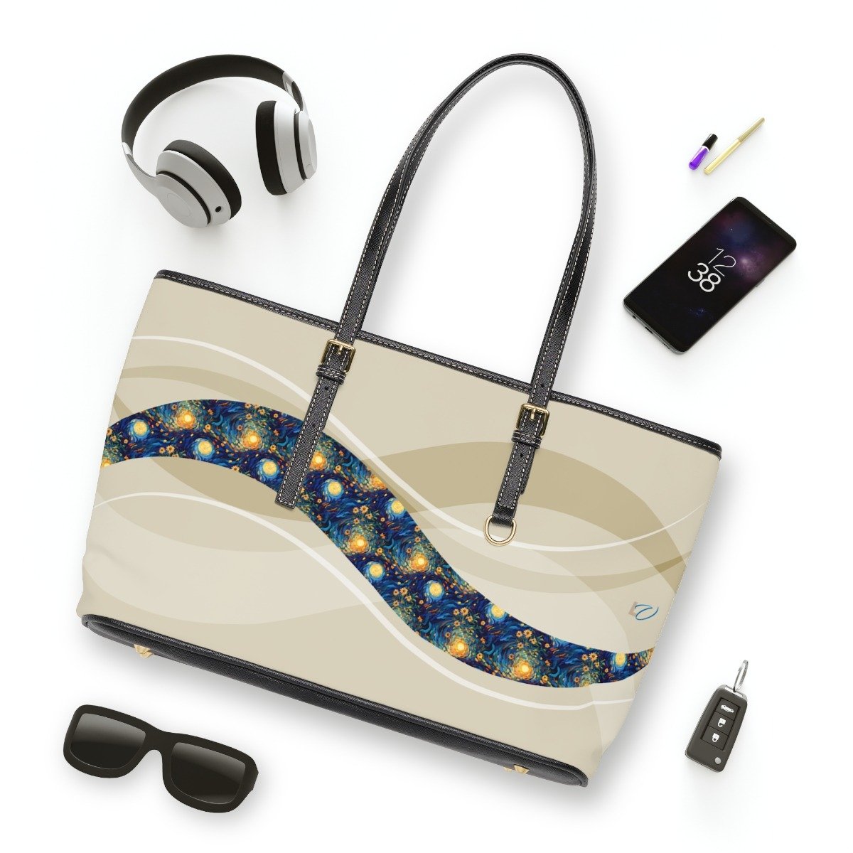 Solar Radiance Leather Shoulder Bag - Image 7