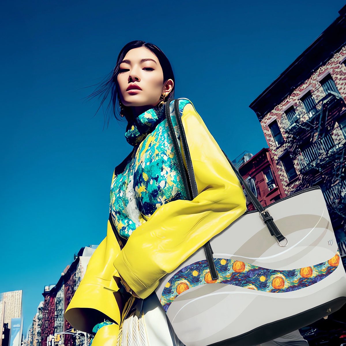 Solar Radiance Leather Shoulder Bag - Image 2