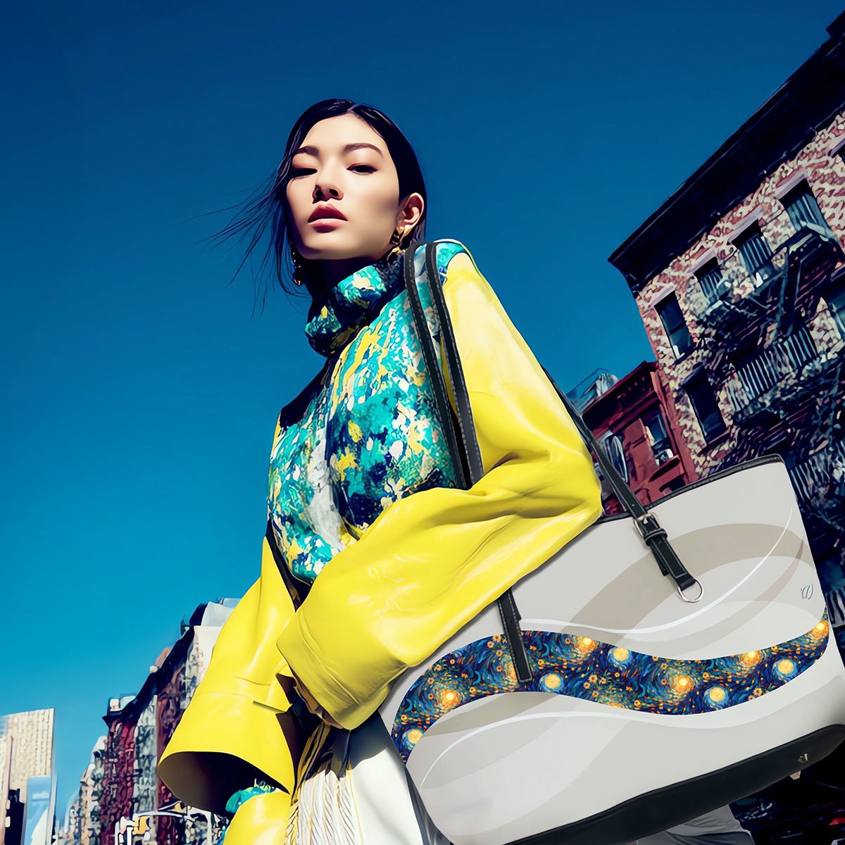 Solar Radiance Leather Shoulder Bag - Image 4