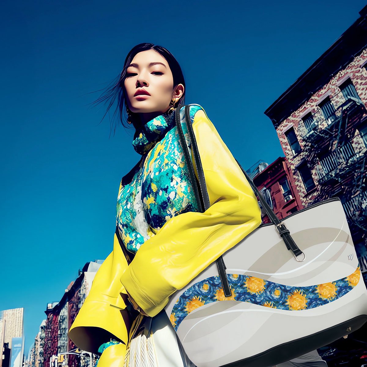 Solar Radiance Leather Shoulder Bag - Image 8