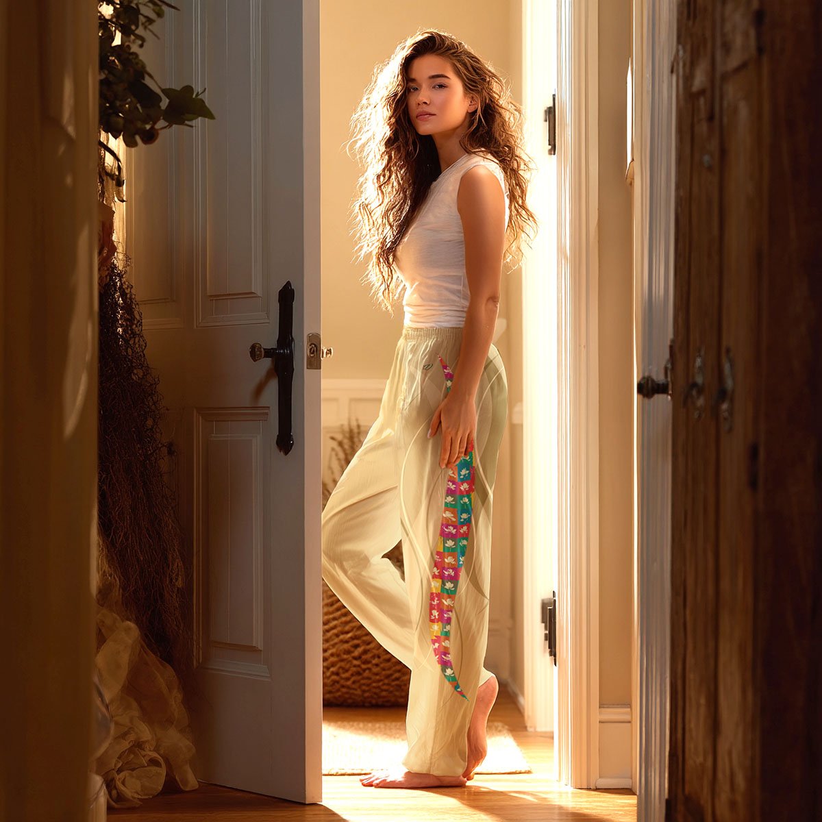 Sacred Bloom Lotus Flower Relaxed Fit Lounge Pants - Image 10