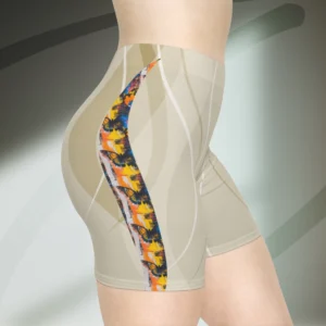 Butterfly Burst Regular-Waist Spandex Shorts